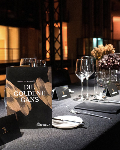 Menu card of Die Goldene Gans dinner